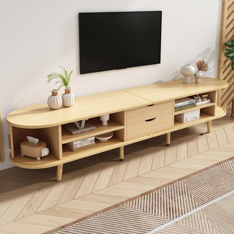 Açık Ahşap Dokulu Modern TV Sehpası 175 cm