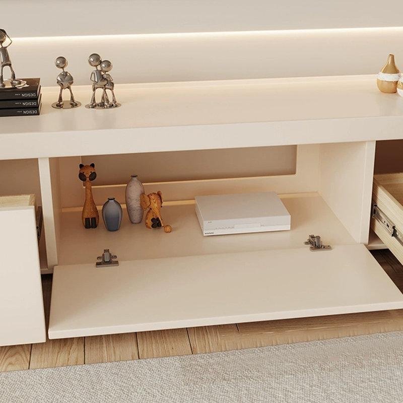 Açık Krem Renkli Çam Ahşap Çekmeceli TV Ünitesi ve Orta Sehpa Takımı - 79714