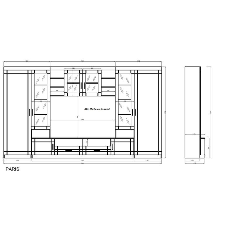 Açık Meşe Tonlarında Modern TV Ünitesi 220 cm