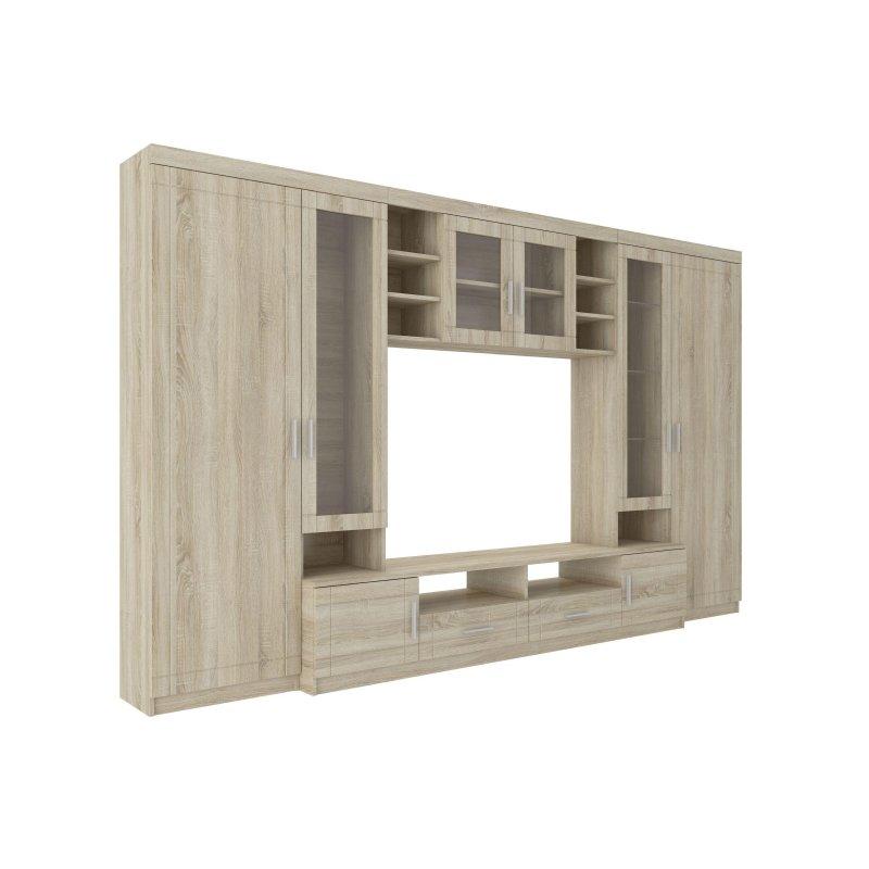 Açık Meşe Tonlarında Modern TV Ünitesi 220 cm