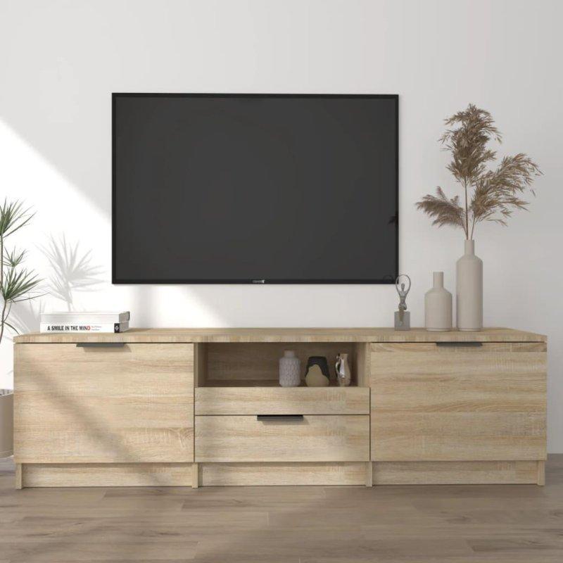 Açık Meşe Tonlu Geniş TV Ünitesi 140 cm