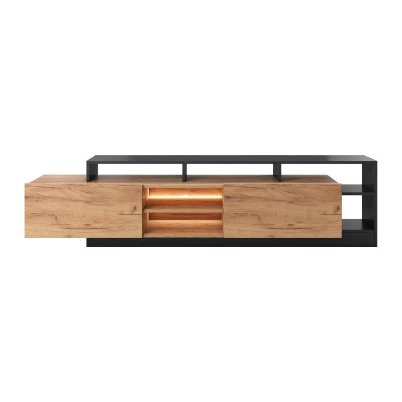 Açık Meşe ve Antrasit Renkli Modern TV Sehpası 192 cm