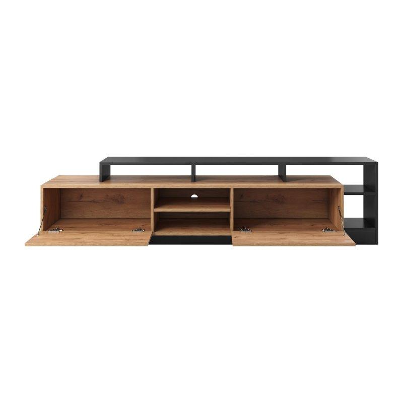 Açık Meşe ve Antrasit Renkli Modern TV Sehpası 192 cm