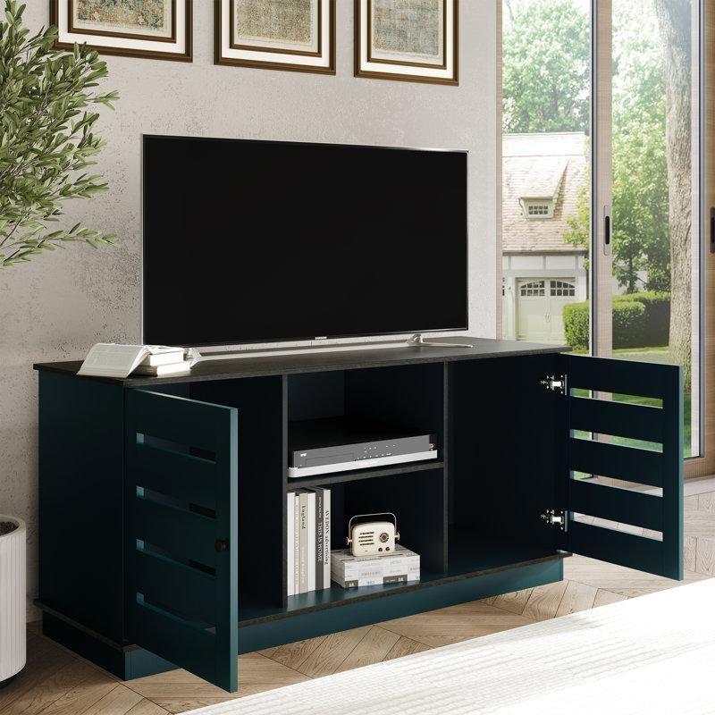 Açık Raflı Gri Mavimsi Mini TV Ünitesi 120 cm - 80254