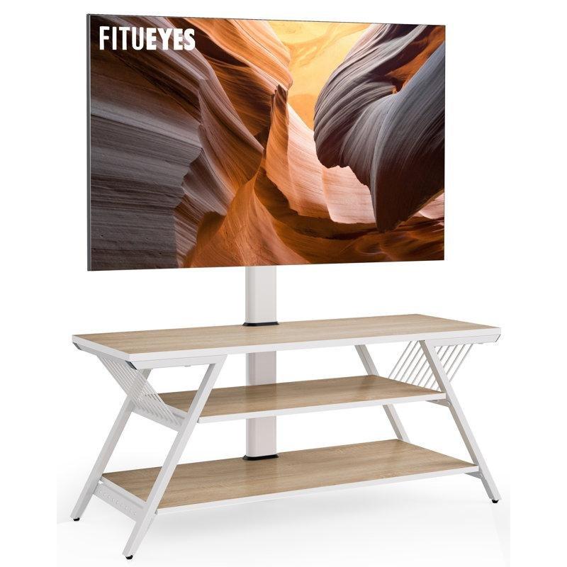 Açılı Ayaklı Metal Tüplü Endüstriyel Ahşap Mini TV Ünitesi 104 cm - 80194