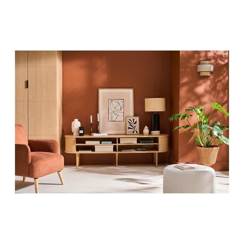 Ahşap Çizgili Retro 180 cm TV Sehpası