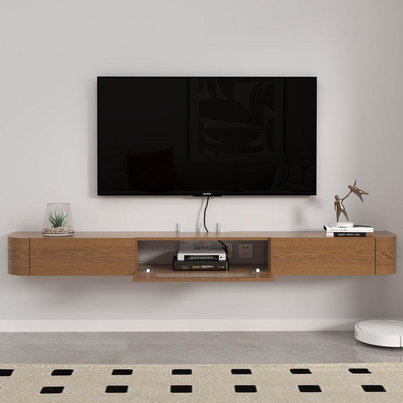 Ahşap Yüksek Parlak 160 cm Duvara Monte TV Ünitesi 1 Kapılı 2 Çekmeceli - 78358