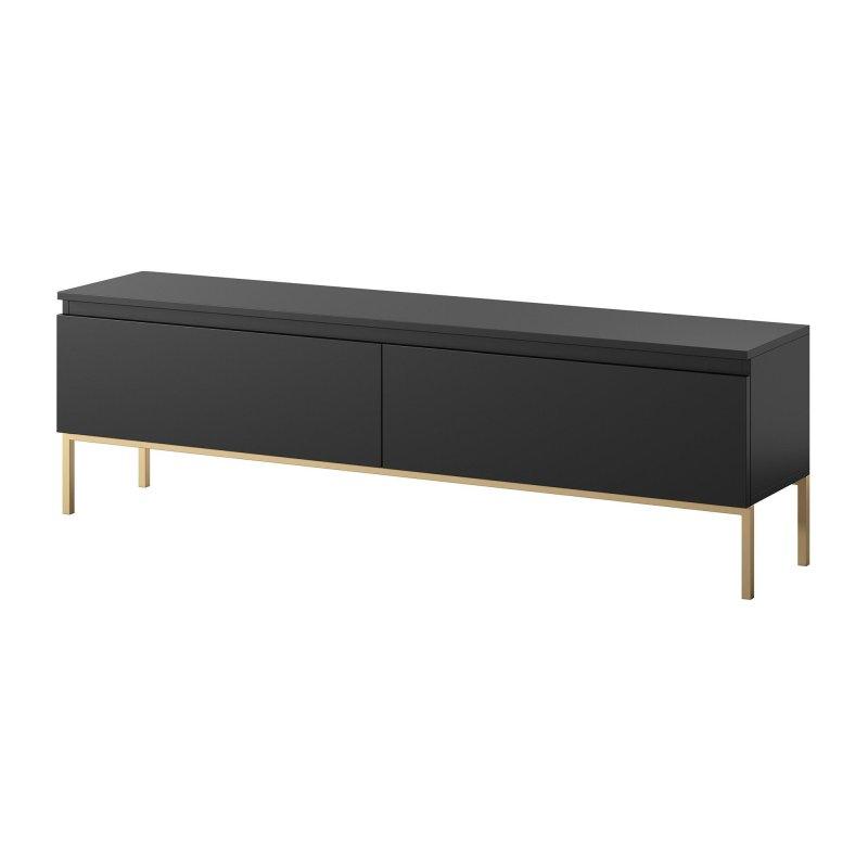 Altın Ayaklı Siyah Mat TV Sehpası 150 cm