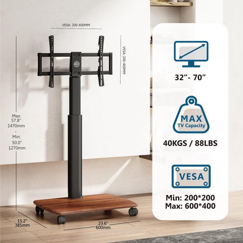 Altın Ceviz Renkli Hareketli Metal TV Ünitesi 60x39x147 cm - 78598