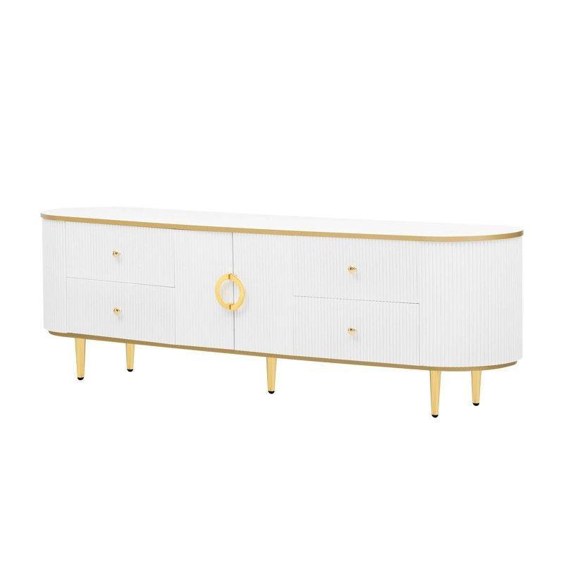 Altın Detaylı Dört Çekmeceli TV Ünitesi 180 cm - 79369