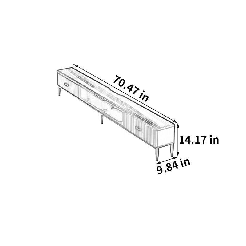Altın Detaylı Minimalist Sinterlenmiş Taş TV Ünitesi 36 cm - 79300
