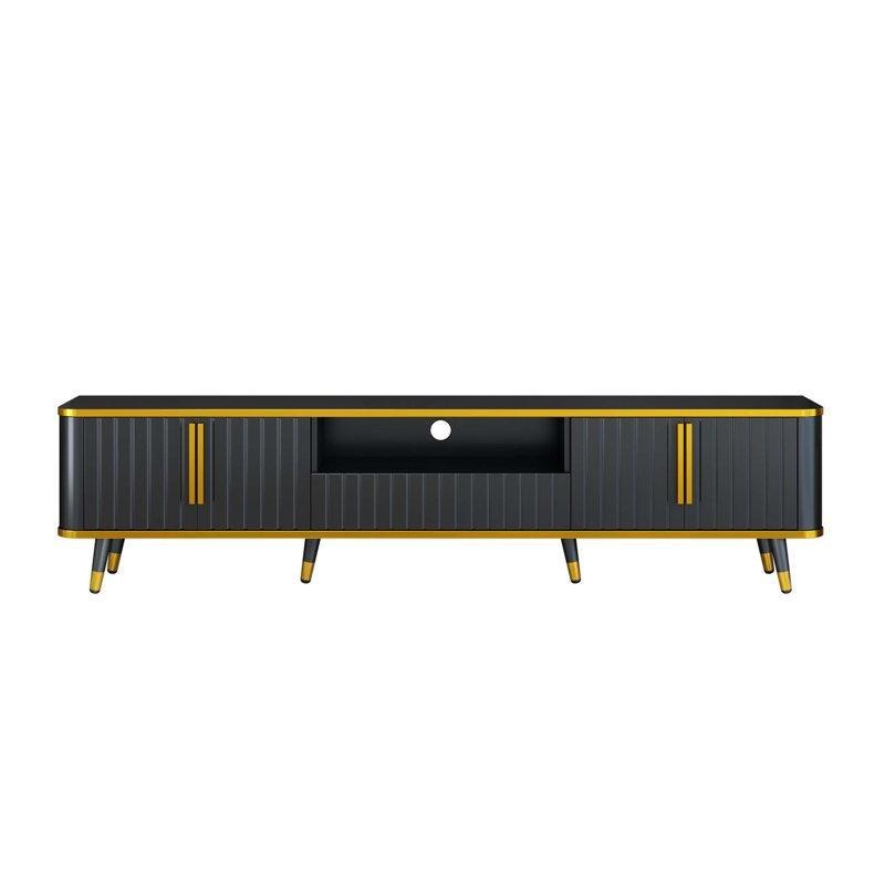 Altın Detaylı Minimalist Televizyon Ünitesi 200cm x 35cm x 48cm - 79372