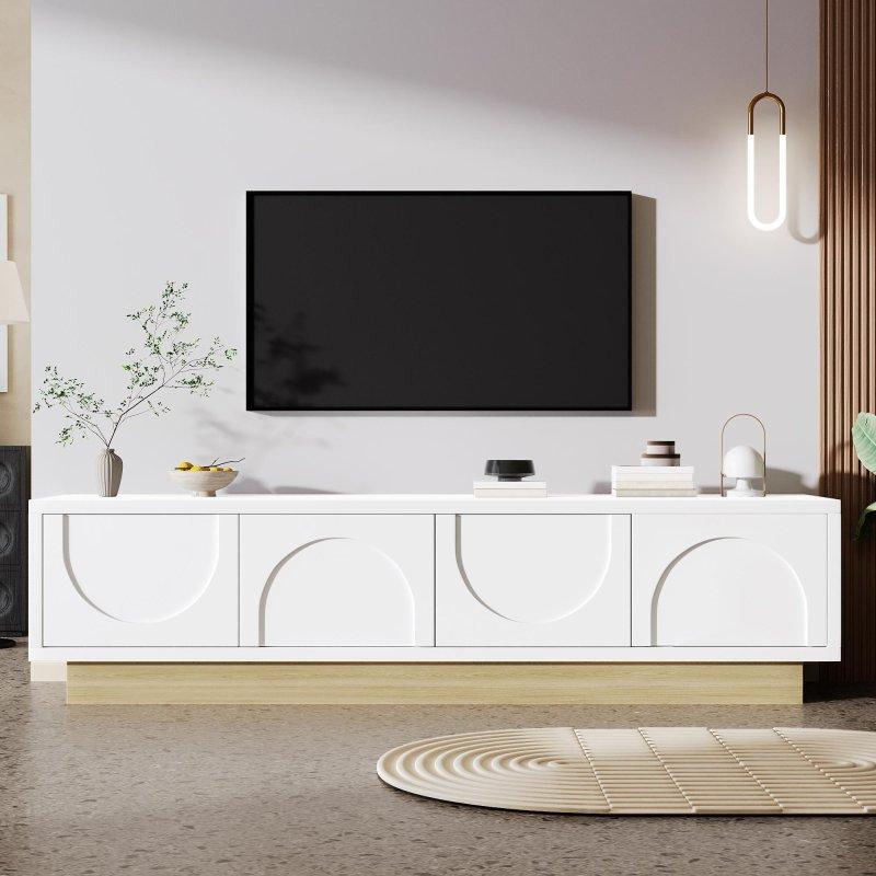 Altın Oran Beyaz Modern TV Sehpası 175 cm