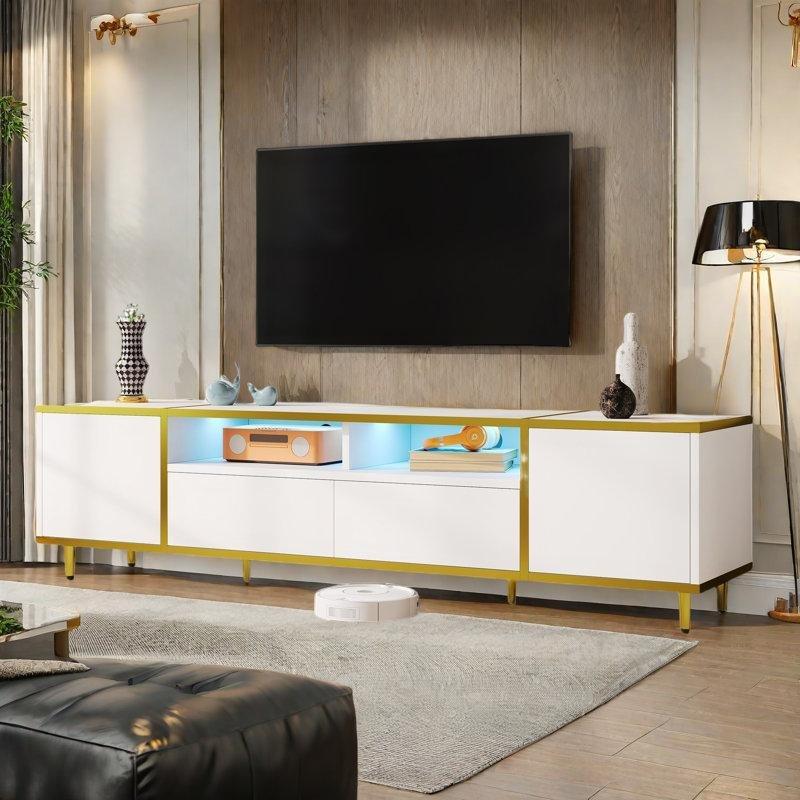 Altın Şeritli Modern TV Ünitesi 180x40x45 cm - 79381