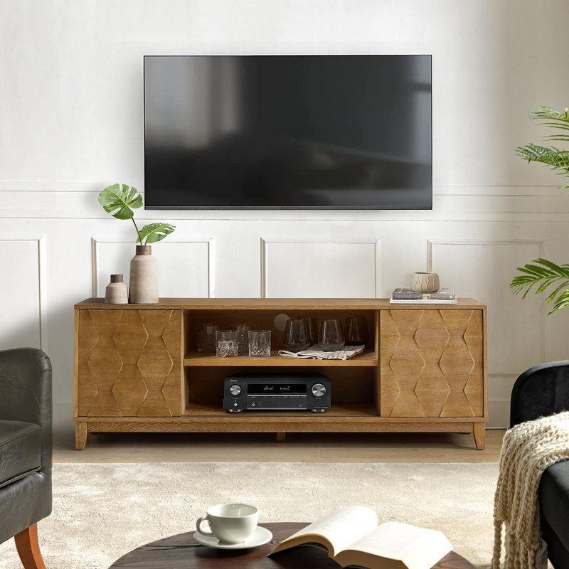 Altmışiki İnç Altıgen Desenli Rustik TV Ünitesi 183x40x64 cm - 79195