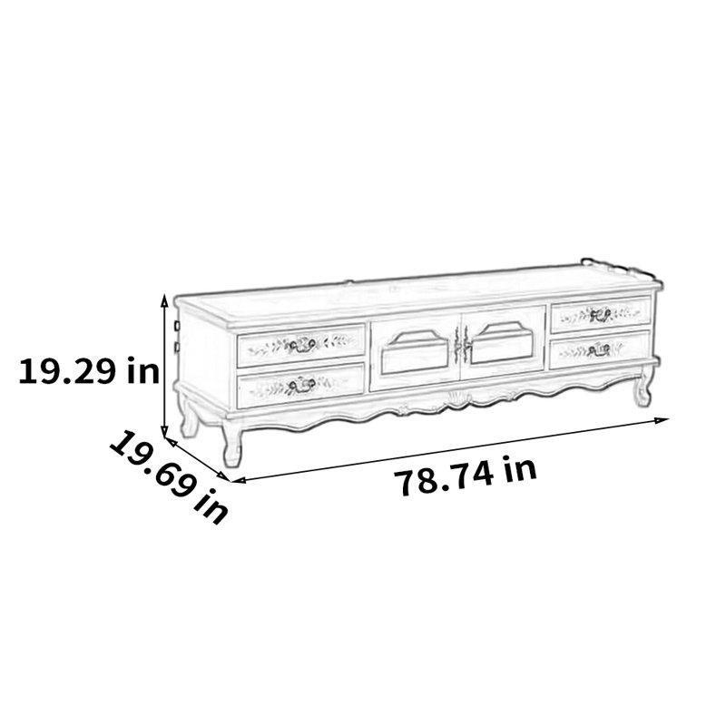 Amerikan Tarzı El Boyalı Desen Renkli TV Ünitesi 200x50x49 cm - 80311