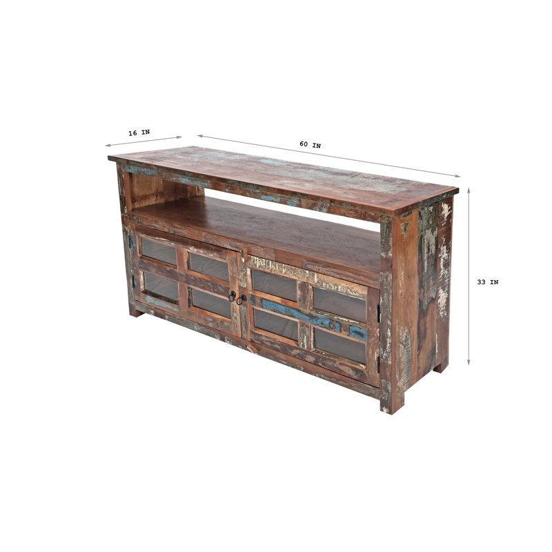 Antika Görünümlü Masif Ahşap TV Ünitesi 152x41x84 cm - 79180