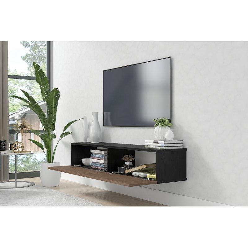 Antrasit Renk Duvar Montajlı TV Ünitesi 135x30x25 cm