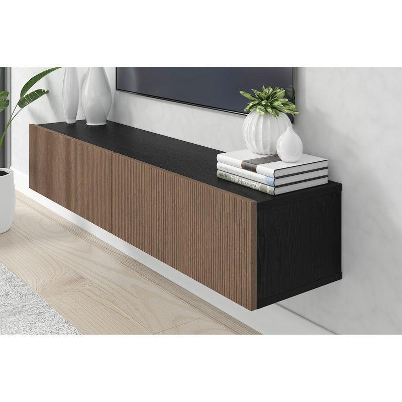 Antrasit Renk Duvar Montajlı TV Ünitesi 135x30x25 cm
