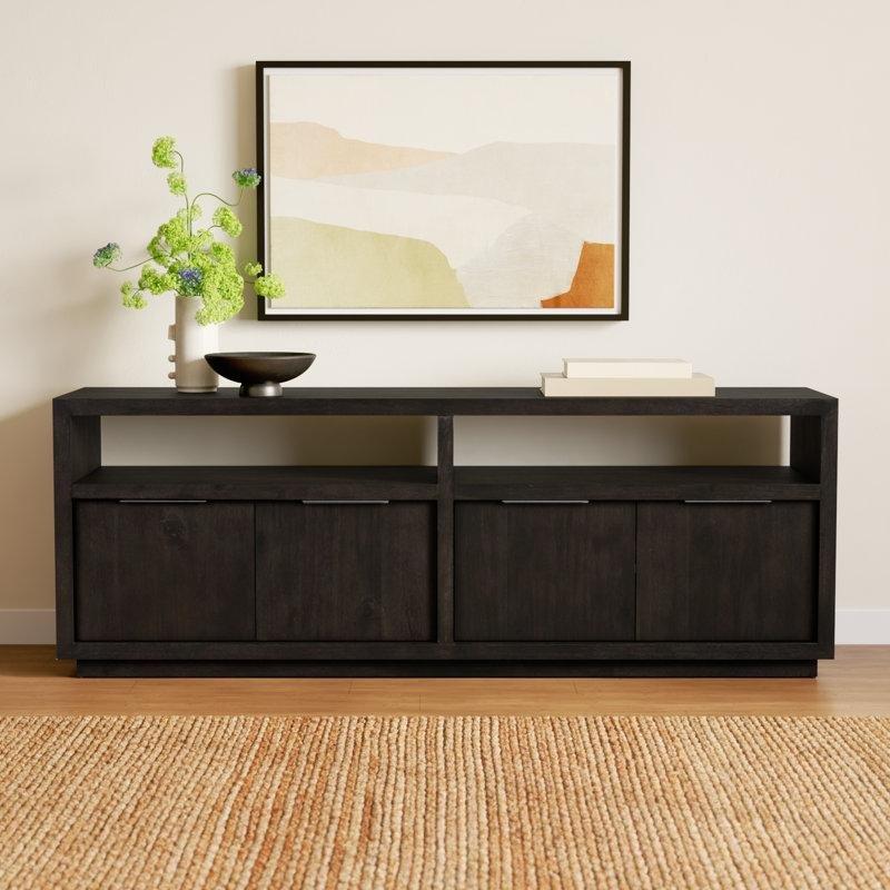 Antrasit Renkli Solid Ahşap TV Ünitesi 188x46x69 cm