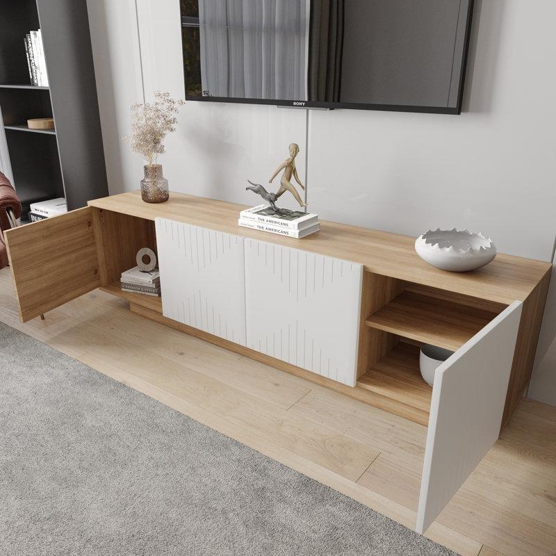 Antrasit Tv Ünitesi 178 cm Ceviz Kapılı Modern Tasarım