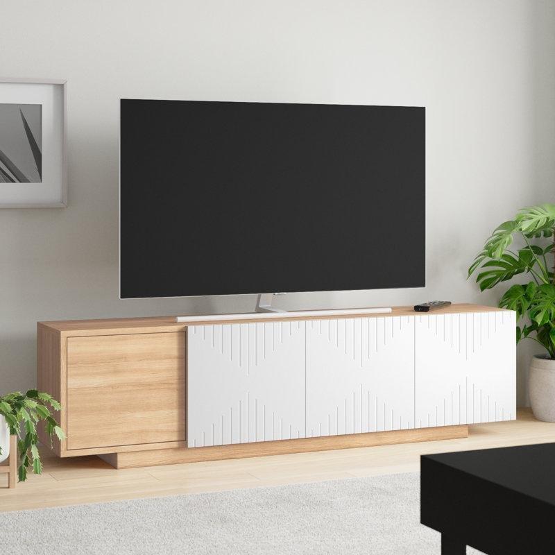 Antrasit Tv Ünitesi 178 cm Ceviz Kapılı Modern Tasarım