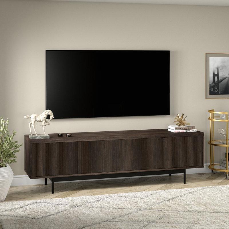 Antrasit TV Ünitesi 200 cm Endüstriyel Ahşap Metal Konsol