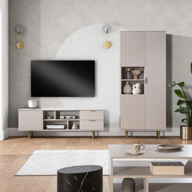 Beaj Renkli Metal Ayaklı TV Ünitesi 150x52 cm - 78940