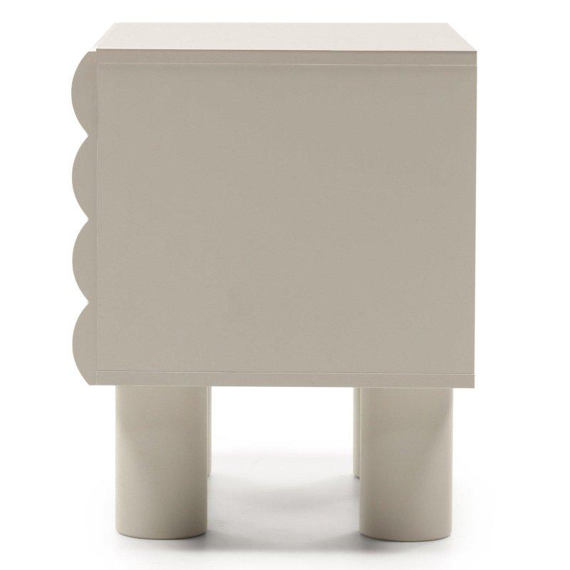 Beige Çizgili TV Ünitesi 155x53 cm Ahşap Ayaklı - 79027