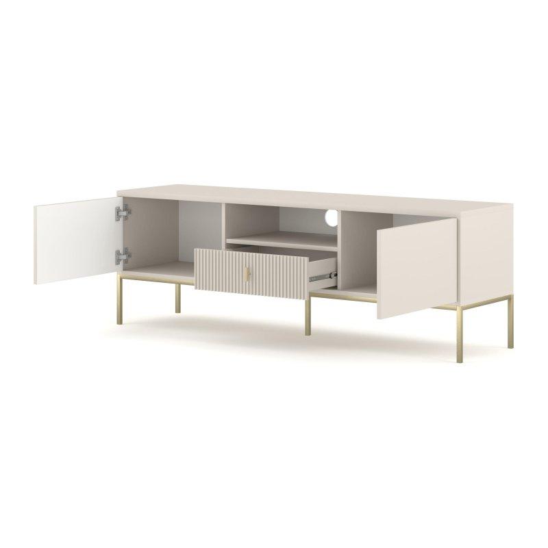Bej Altın Detaylı Modern TV Ünitesi 154 cm