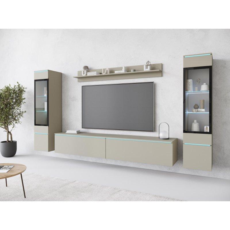 Bej Mat Modern TV Ünitesi Takımı 240 cm