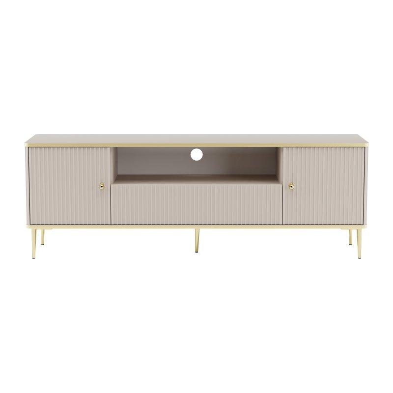 Bej ve Altın Detaylı Modern TV Sehpası 160 cm