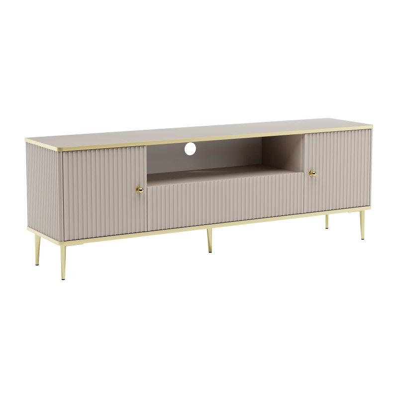 Bej ve Altın Detaylı Modern TV Sehpası 160 cm