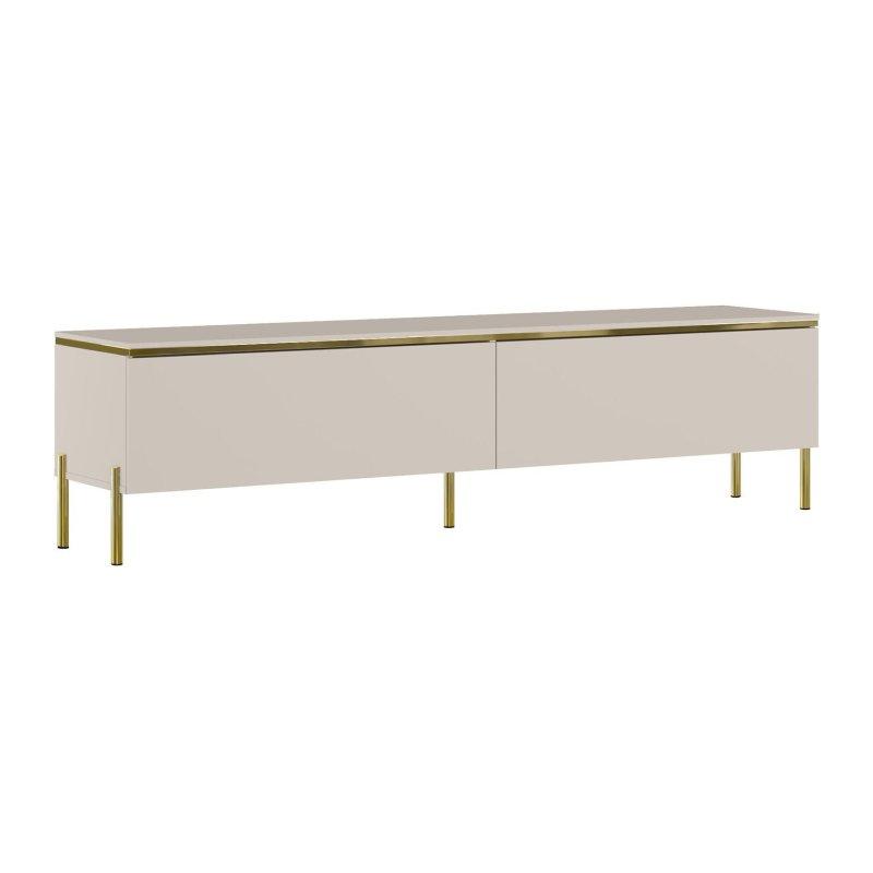 Bej ve Altın Detaylı Modern TV Sehpası 180 cm