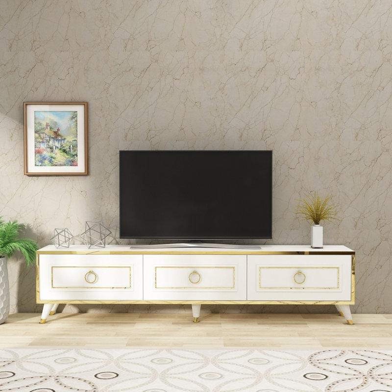 Beyaz Altın Detaylı TV Ünitesi 180x45x29 cm - 79366