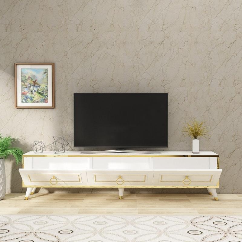 Beyaz Altın Detaylı TV Ünitesi 180x45x29 cm - 79366