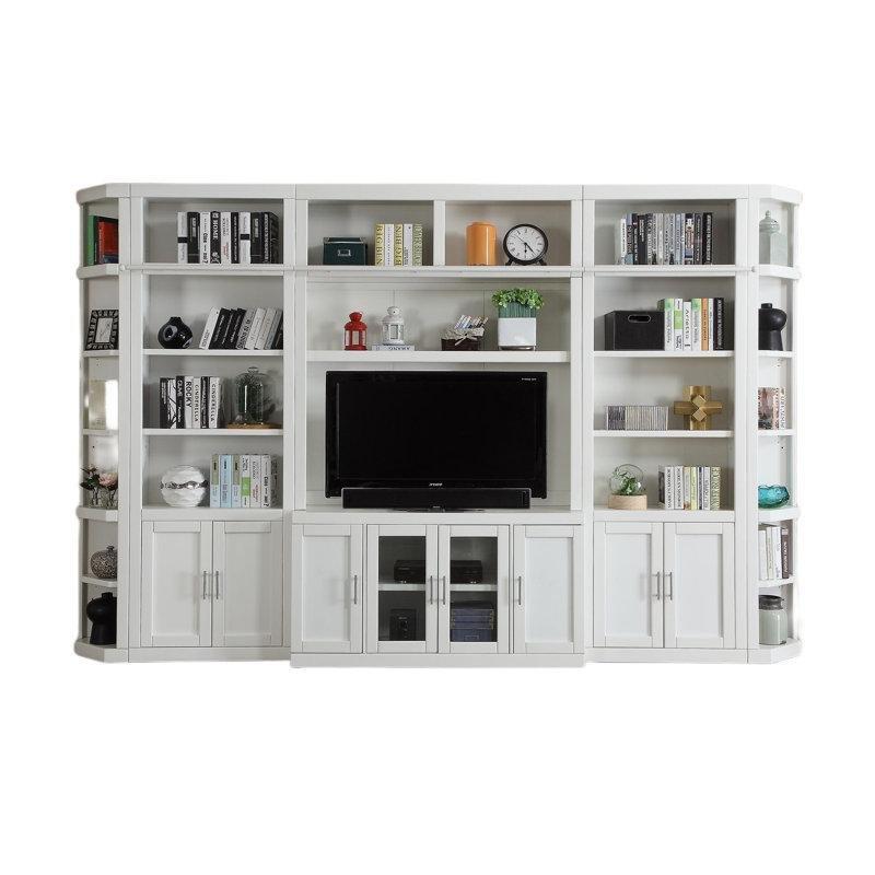 Beyaz Cottage Tarzı Kitaplıklı 145 cm TV Ünitesi