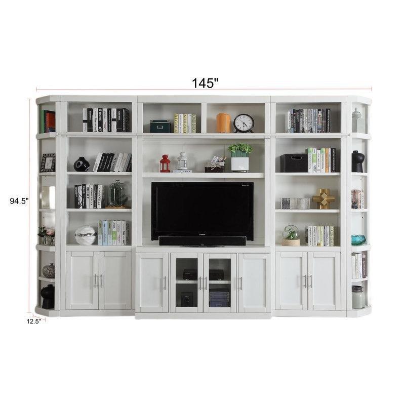Beyaz Cottage Tarzı Kitaplıklı 145 cm TV Ünitesi