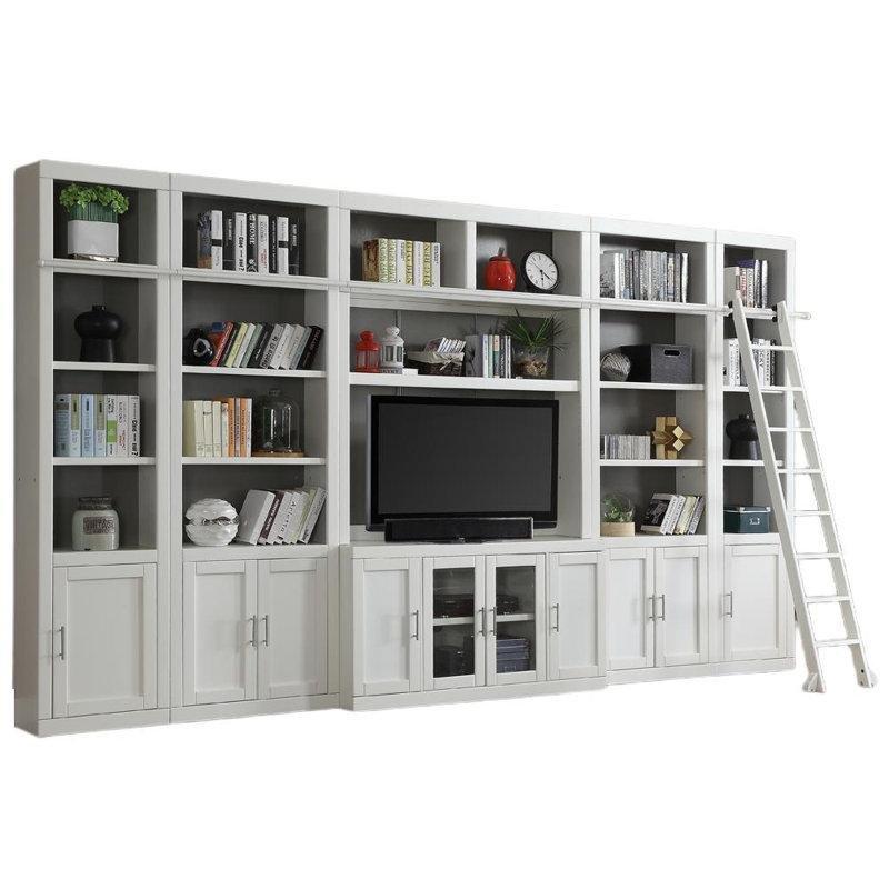 Beyaz Cottage Tarzı Kitaplıklı 164 cm TV Ünitesi
