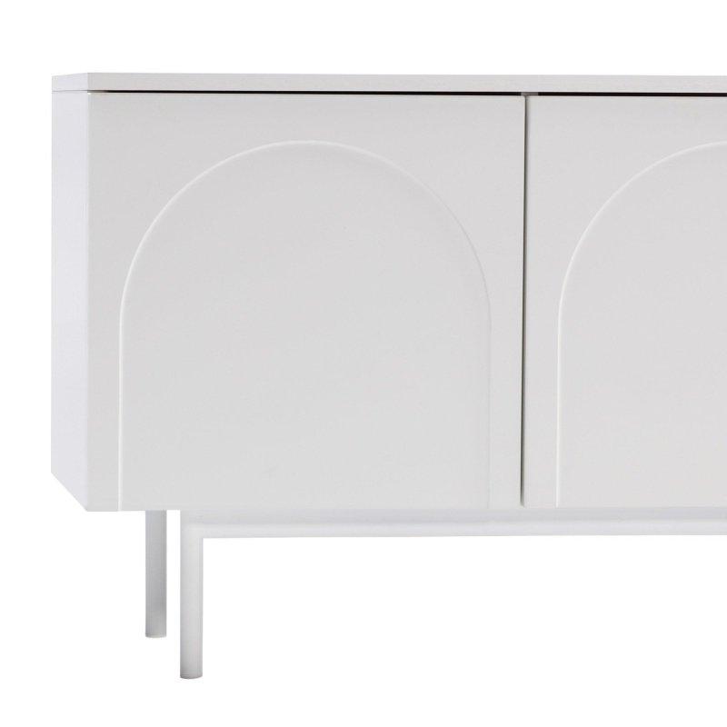 Beyaz Endüstriyel Ahşap TV Ünitesi 161x56 cm Dört Kapılı - 79075