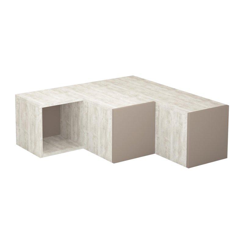 Beyaz Köşe TV Ünitesi Kompakt Modern 90 cm