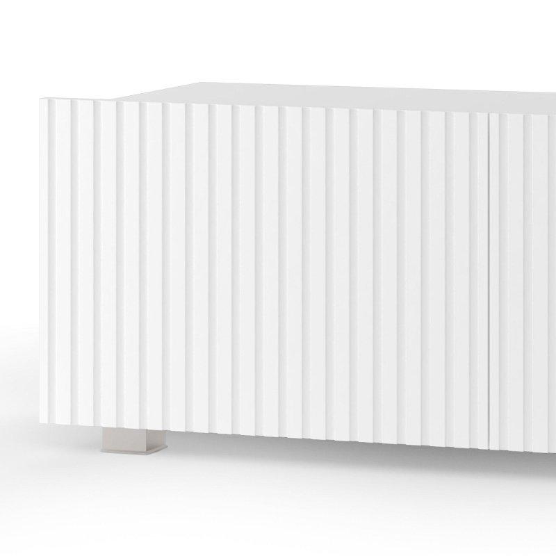 Beyaz Mat Çizgili İskandinav TV Ünitesi 100x35 cm - 78967