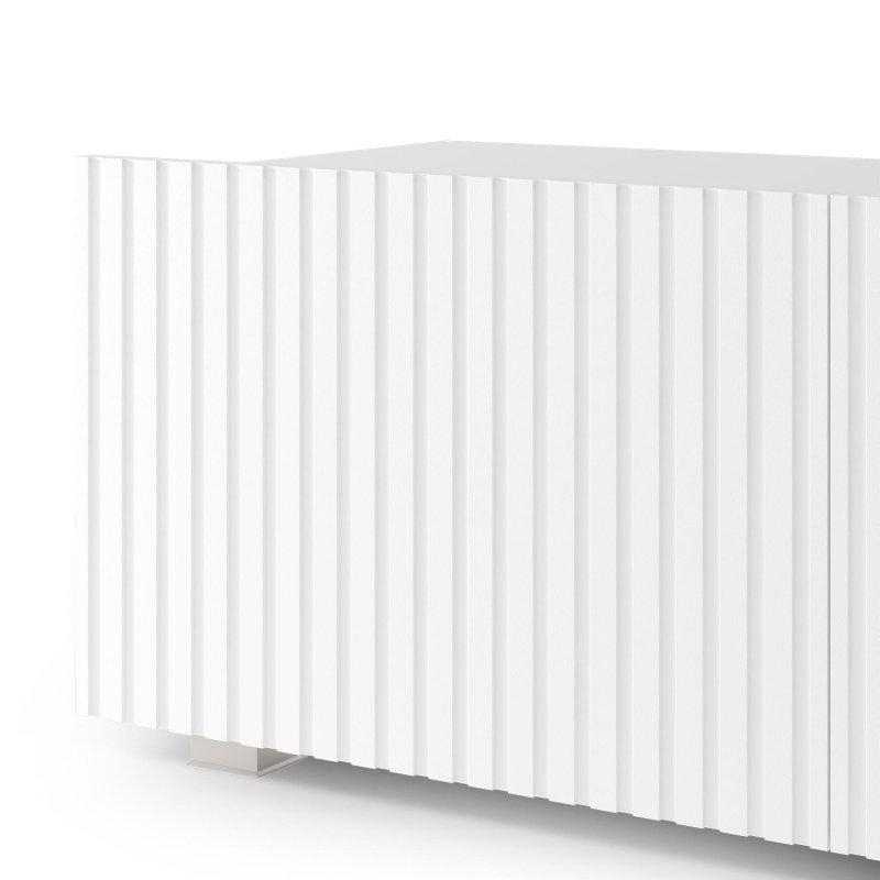 Beyaz Mat Çizgili Üç Kapılı TV Ünitesi 150x35 cm - 78997