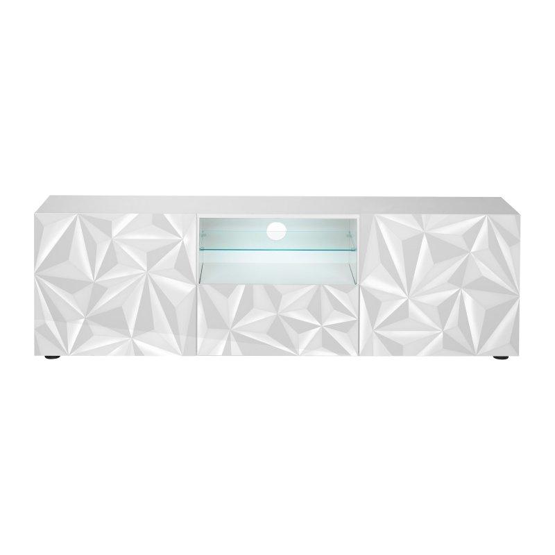 Beyaz Mermer Desenli Modern 181 cm TV Sehpası
