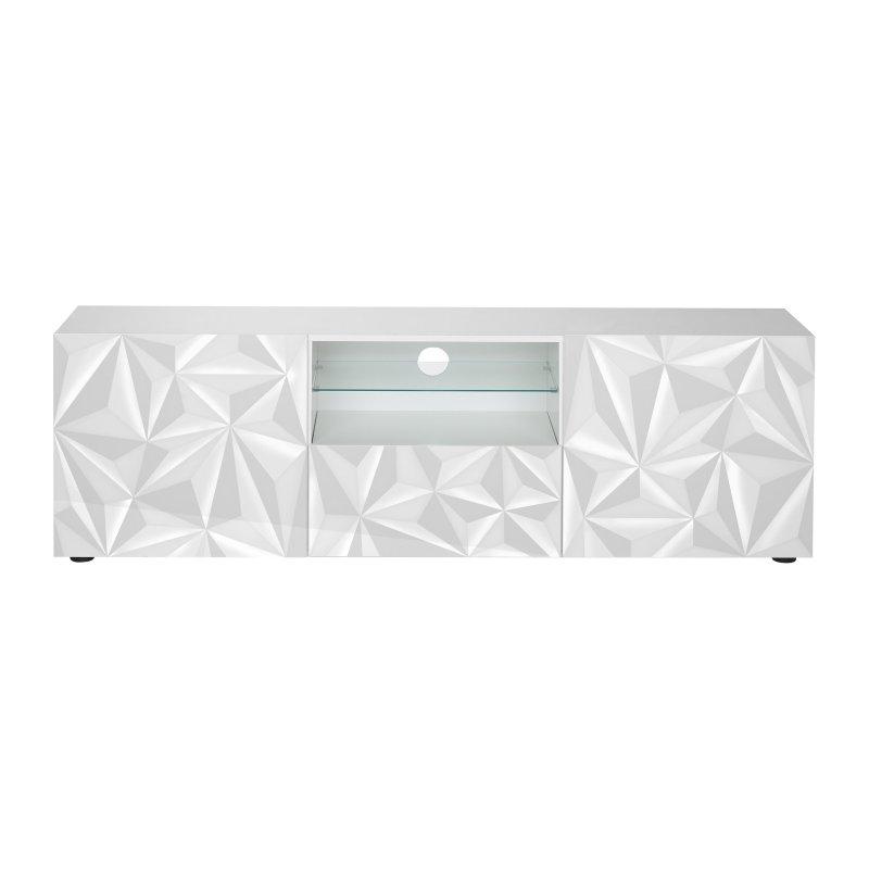 Beyaz Mermer Desenli Modern 181 cm TV Sehpası