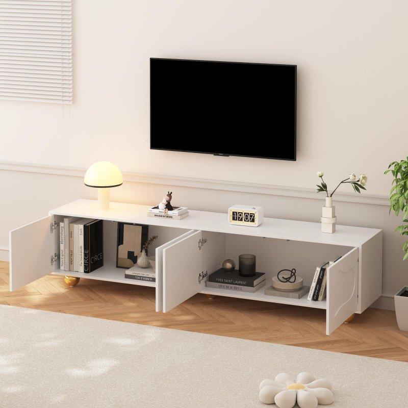 Bulut Desenli Beyaz TV Ünitesi 180 cm