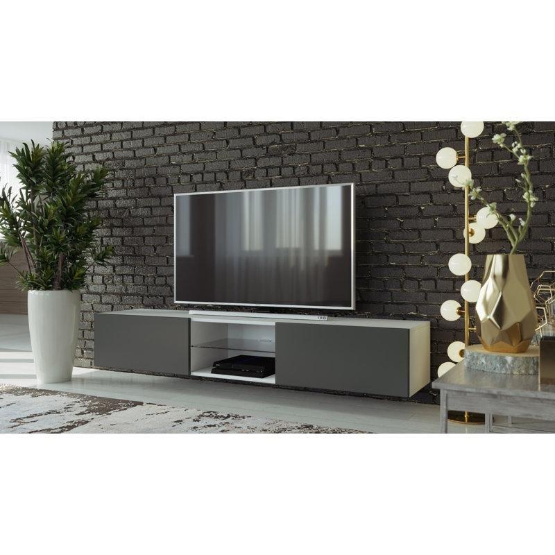 Cam Malzemeli Duvara Monte TV Ünitesi 180x40x30 cm - 78424