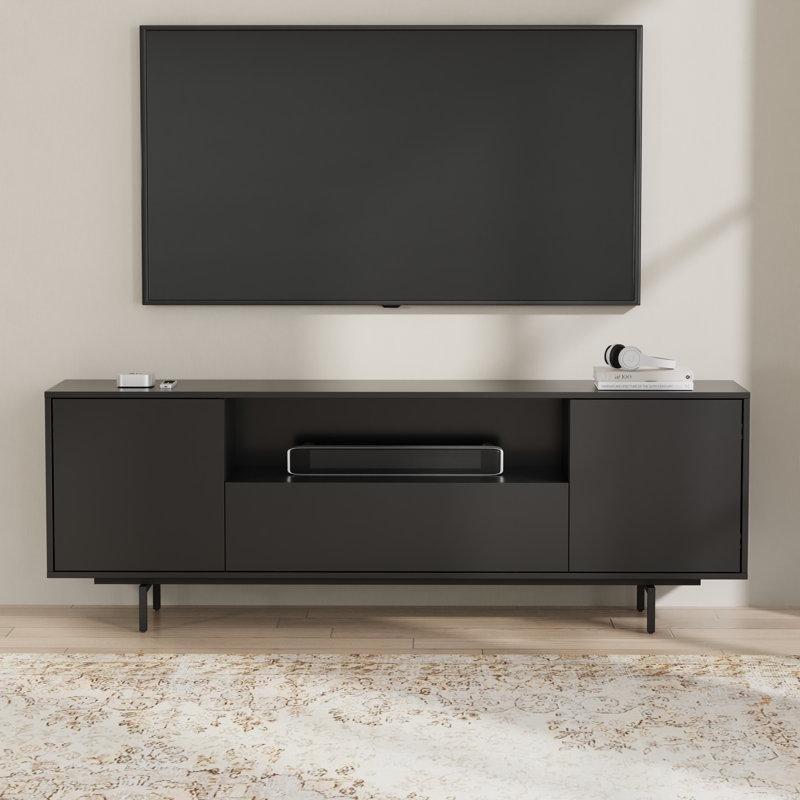 Canterbury Üç Kapılı Siyah Antrasit TV Ünitesi 189x38x66 cm