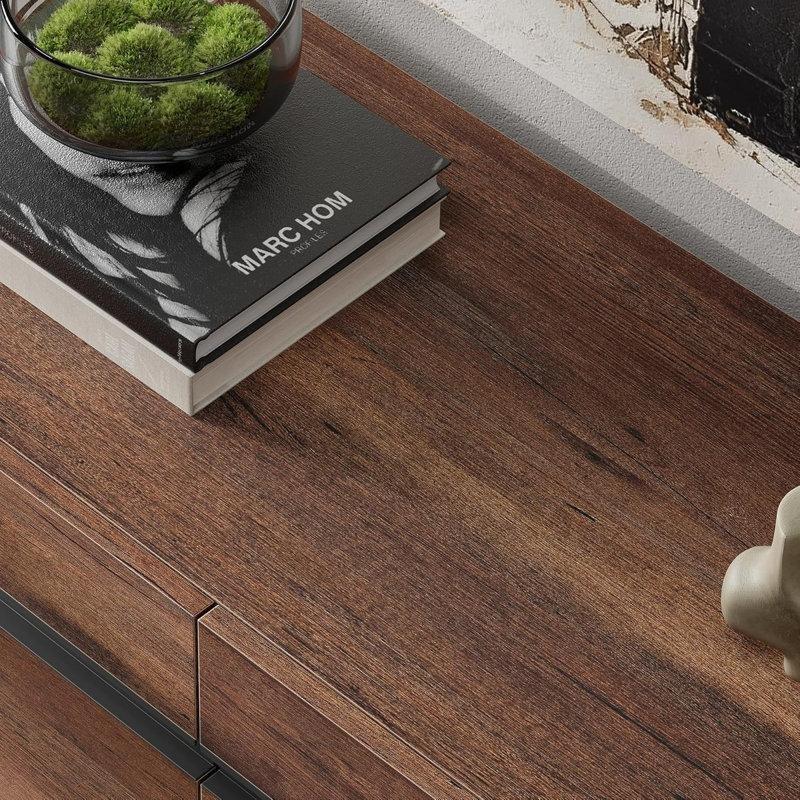 Ceviz Desenli Endüstriyel Ahşap TV Ünitesi ve Orta Sehpa Takımı 110 İnç Uyumlu - 79717