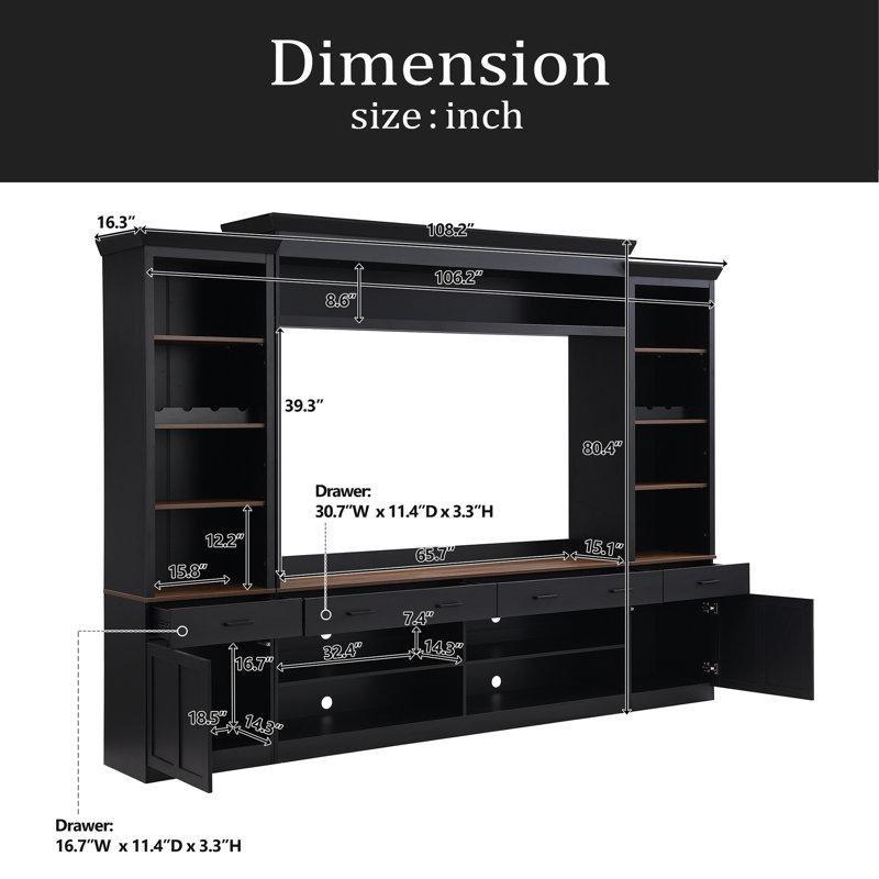 Ceviz Dokulu Kitaplıklı Modern TV Ünitesi 108 cm